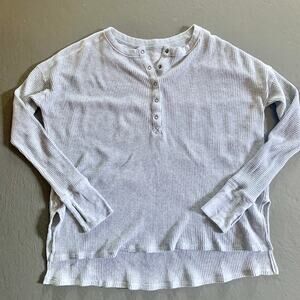 Aerie Light Gray Button Up Sweater